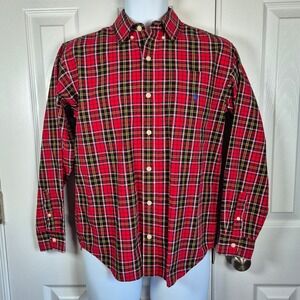 Ralph Lauren youth red plaid button down shirt boys large‎ Christmas holidays
